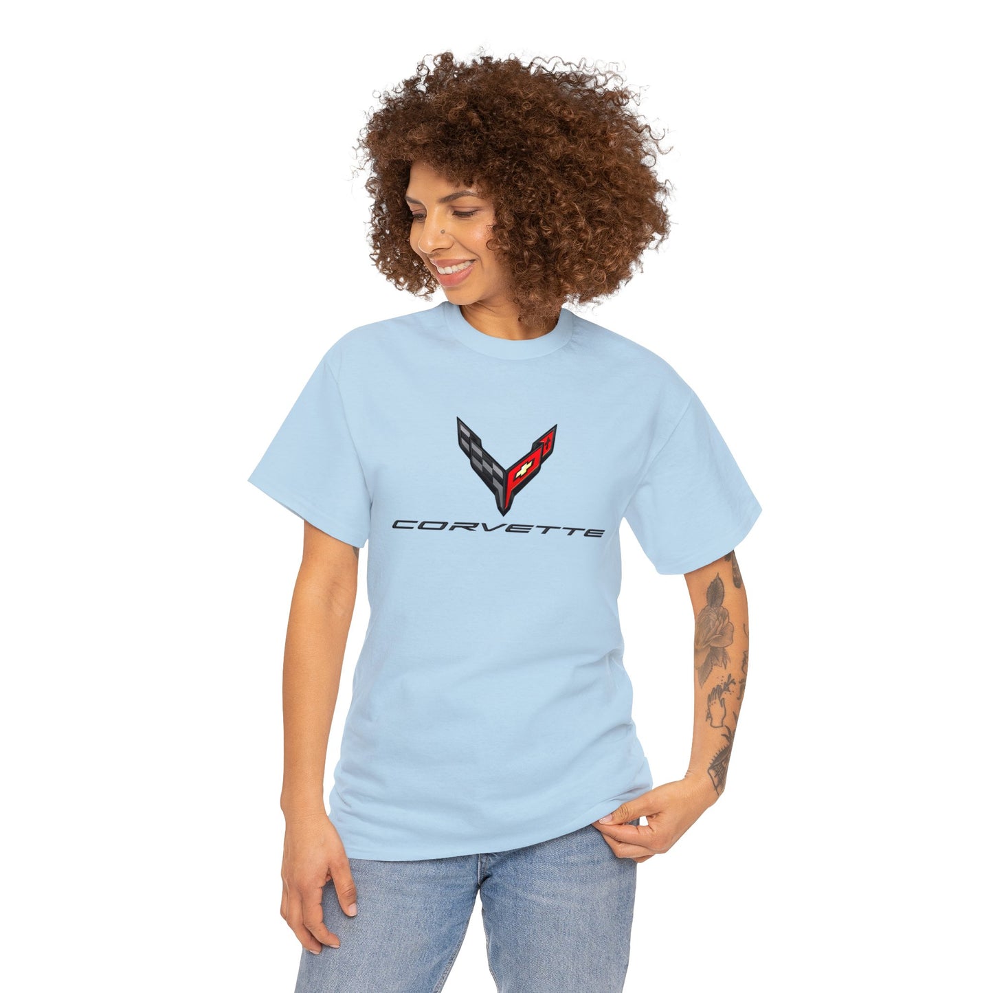 Corvette Racing Car, Chevrolet Corvette Luxury Car Unisex Heavy Cotton Tee