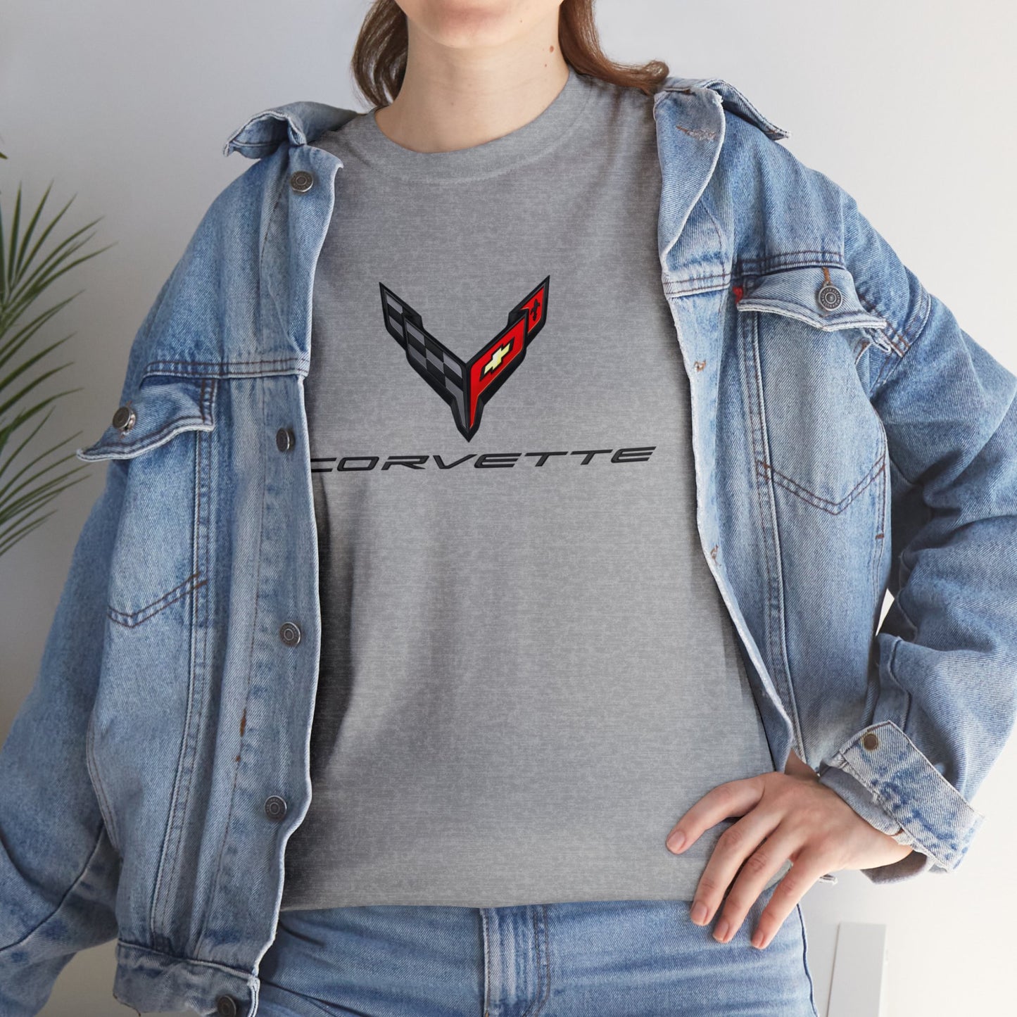 Corvette Racing Car, Chevrolet Corvette Luxury Car Unisex Heavy Cotton Tee