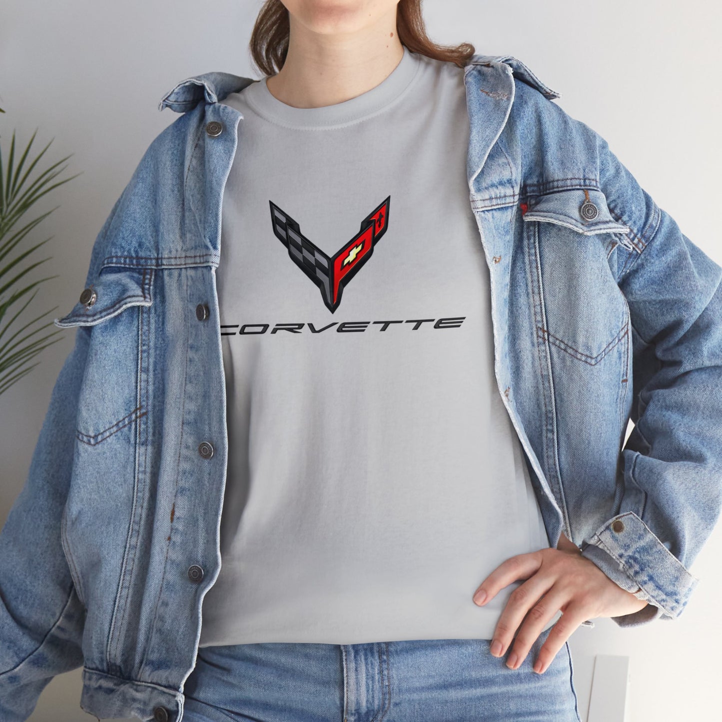 Corvette Racing Car, Chevrolet Corvette Luxury Car Unisex Heavy Cotton Tee