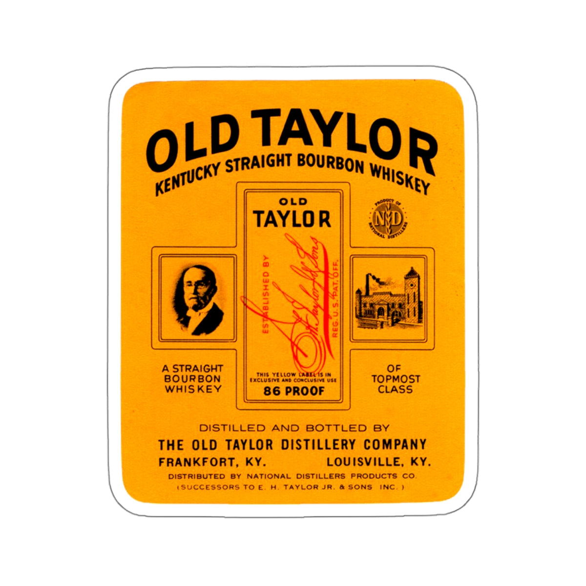 Old Taylor Bourbon Kiss-Cut Stickers, Blantons Buffalo Trace