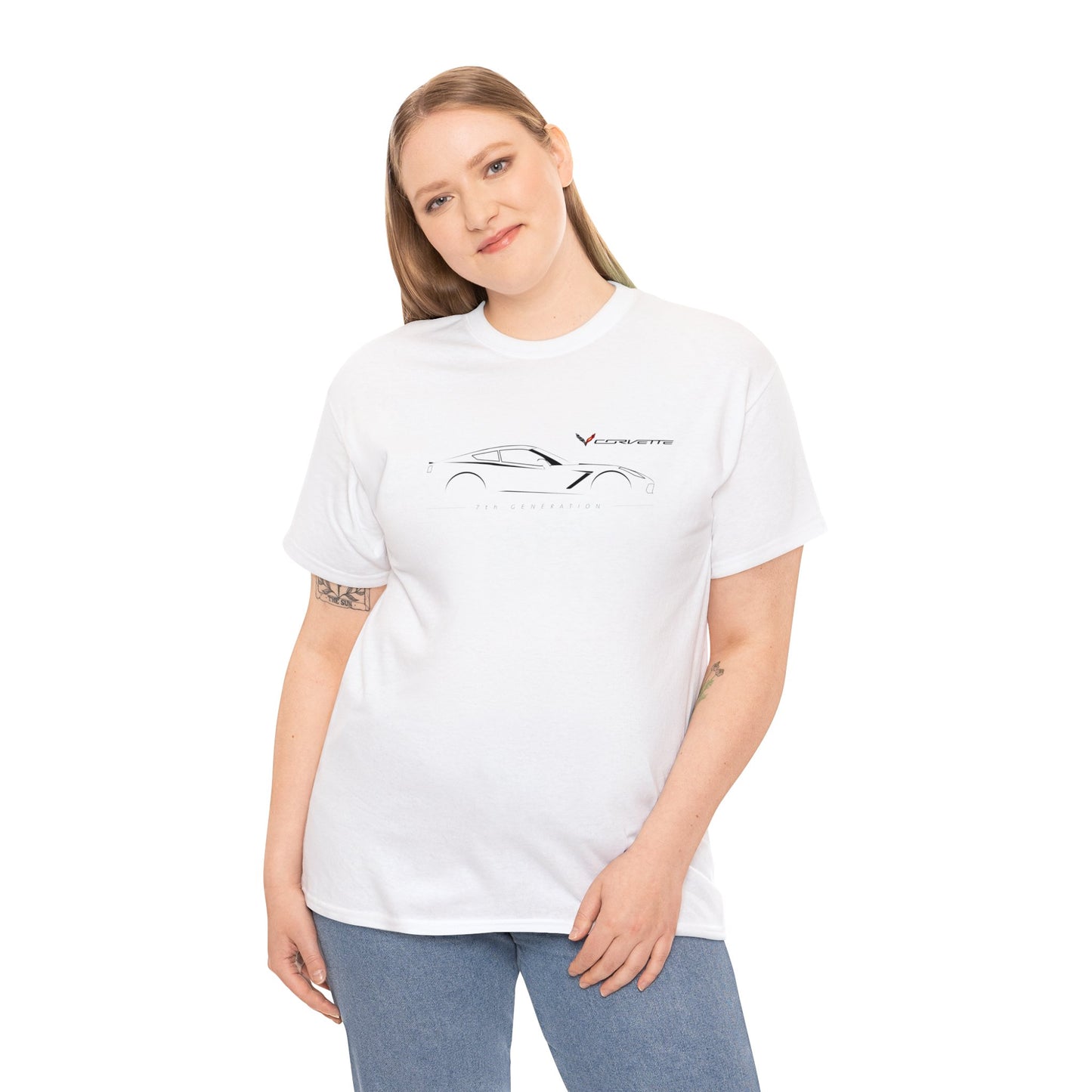 Corvette Racing Car, Chevrolet Corvette Luxury Car Unisex Heavy Cotton Tee