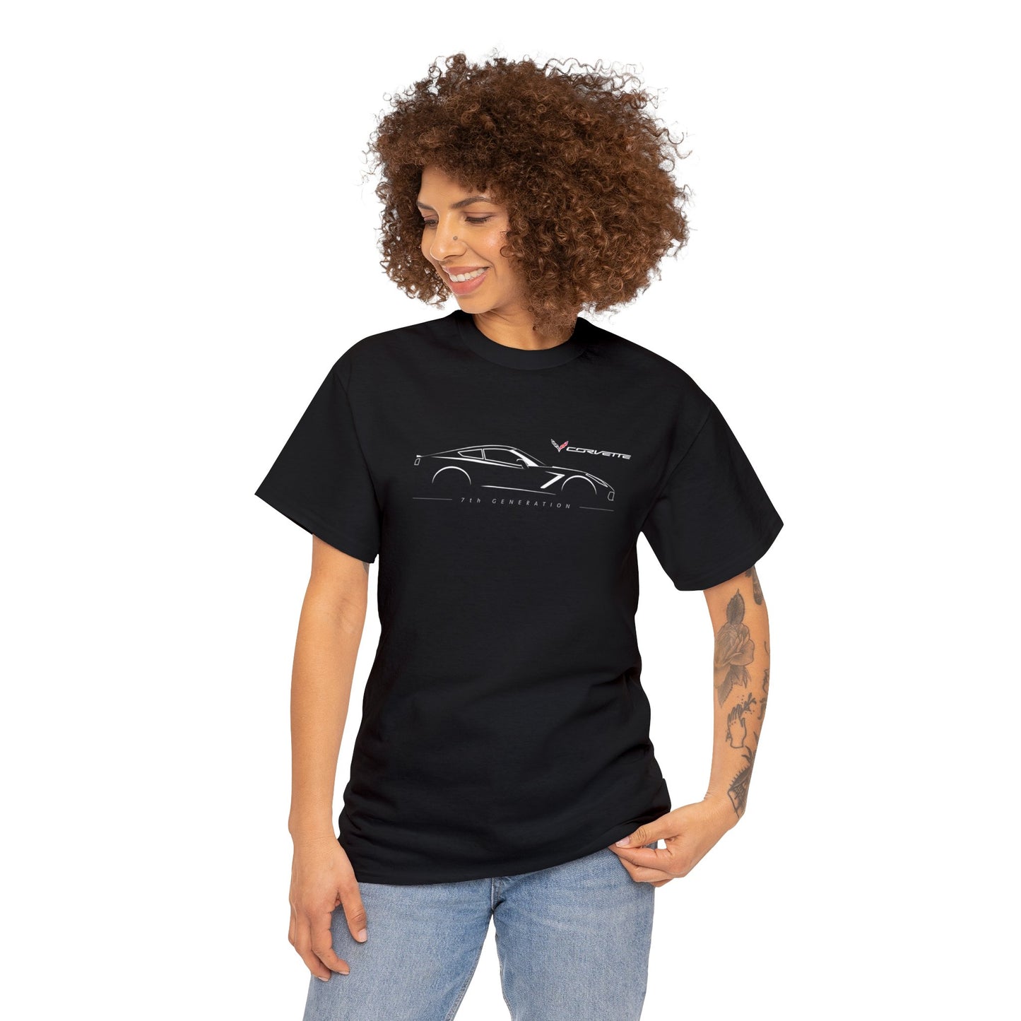 Corvette Racing Car, Chevrolet Corvette Luxury Car Unisex Heavy Cotton Tee