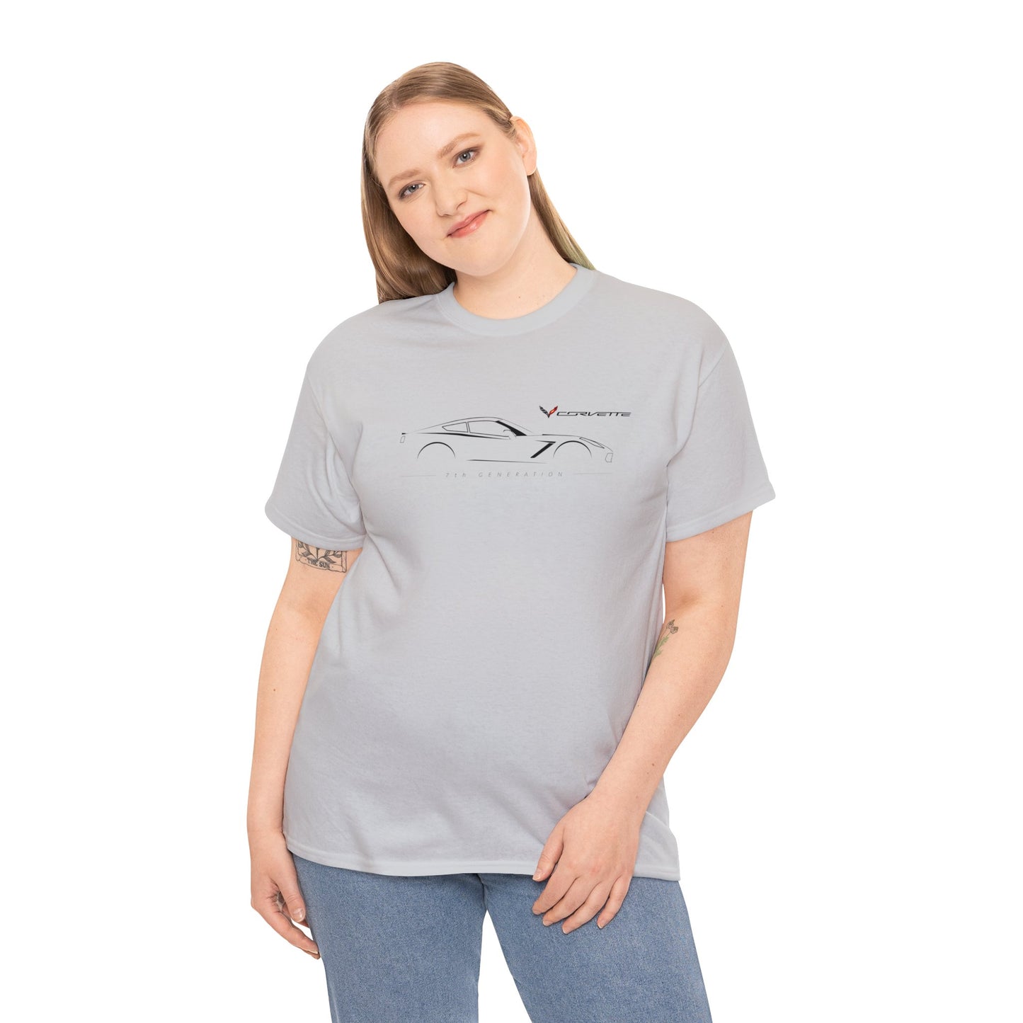 Corvette Racing Car, Chevrolet Corvette Luxury Car Unisex Heavy Cotton Tee