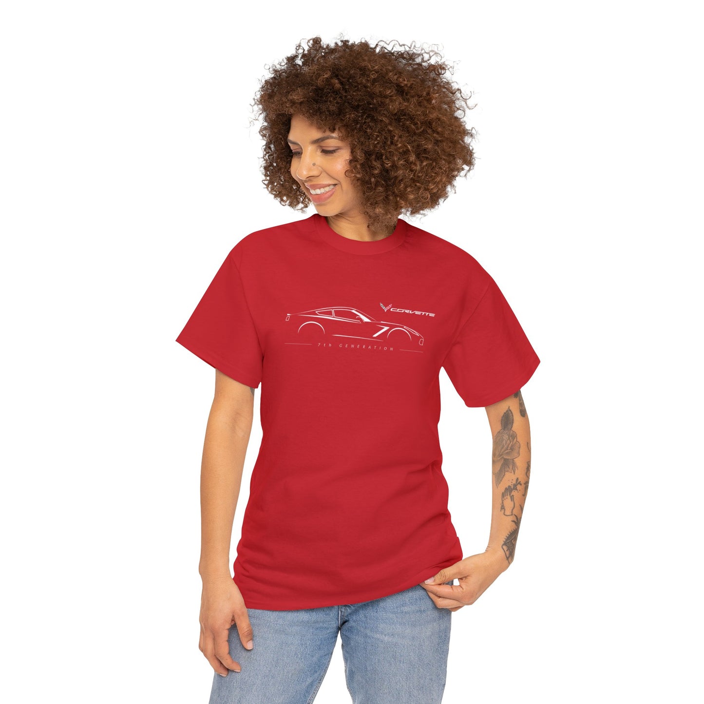 Corvette Racing Car, Chevrolet Corvette Luxury Car Unisex Heavy Cotton Tee