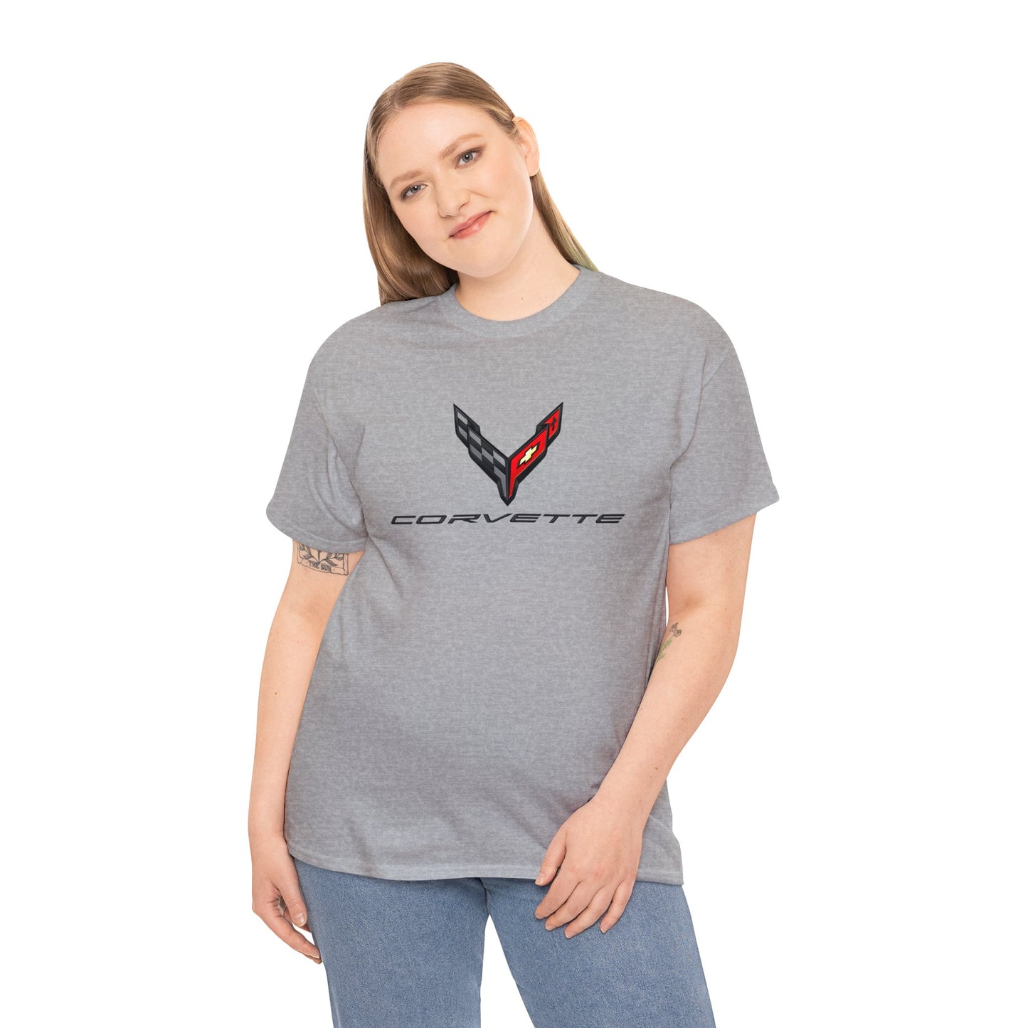 Corvette Racing Car, Chevrolet Corvette Luxury Car Unisex Heavy Cotton Tee