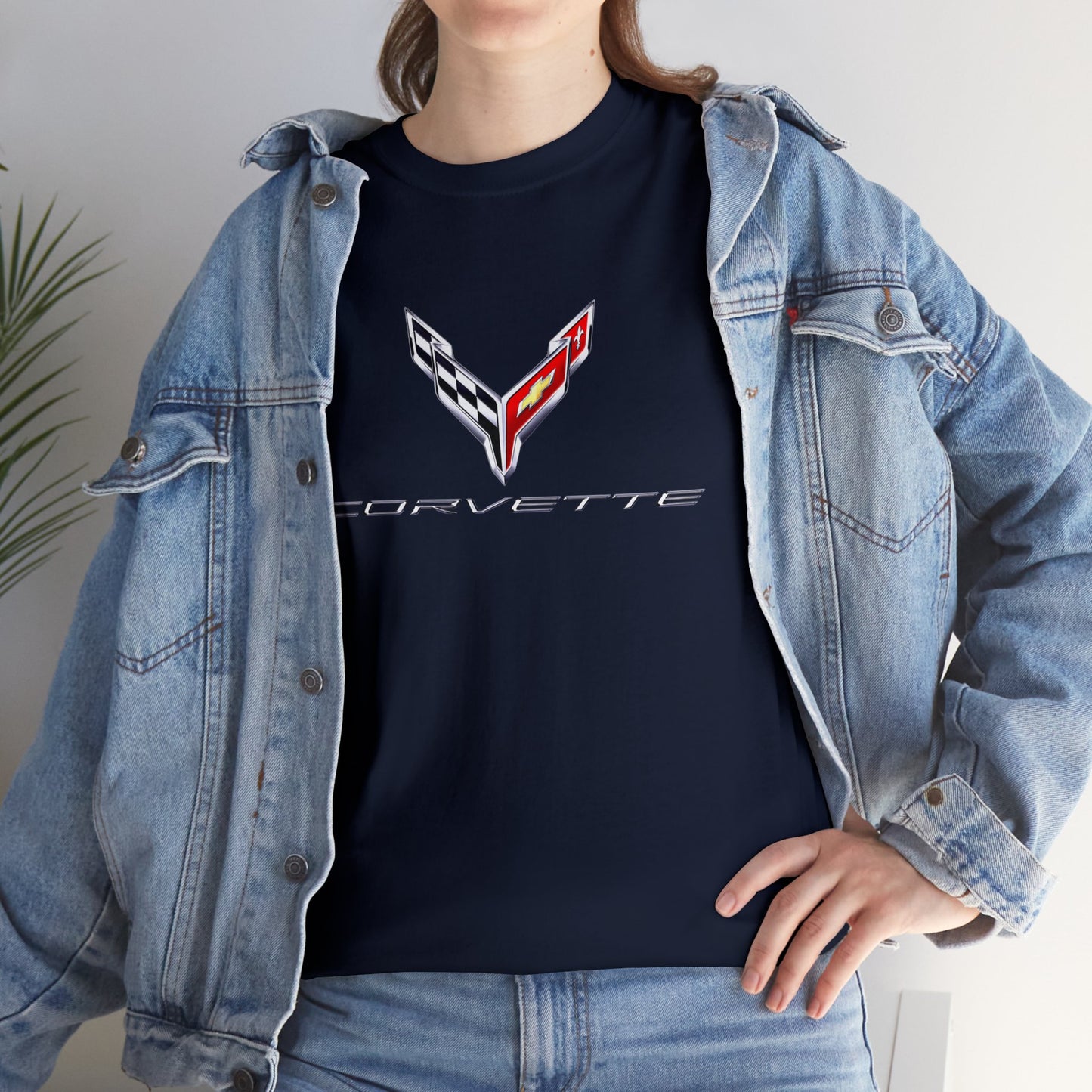 Corvette Racing Car, Chevrolet Corvette Luxury Car Unisex Heavy Cotton Tee