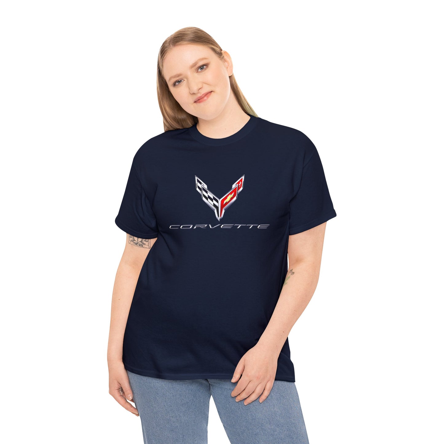 Corvette Racing Car, Chevrolet Corvette Luxury Car Unisex Heavy Cotton Tee