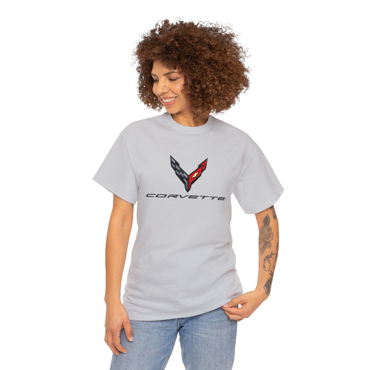 Corvette Racing Car, Chevrolet Corvette Luxury Car Unisex Heavy Cotton Tee