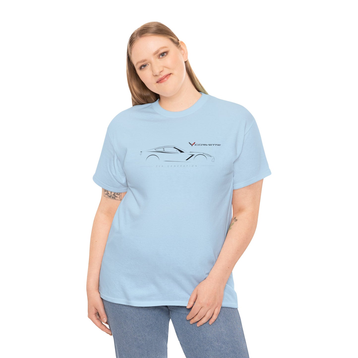 Corvette Racing Car, Chevrolet Corvette Luxury Car Unisex Heavy Cotton Tee