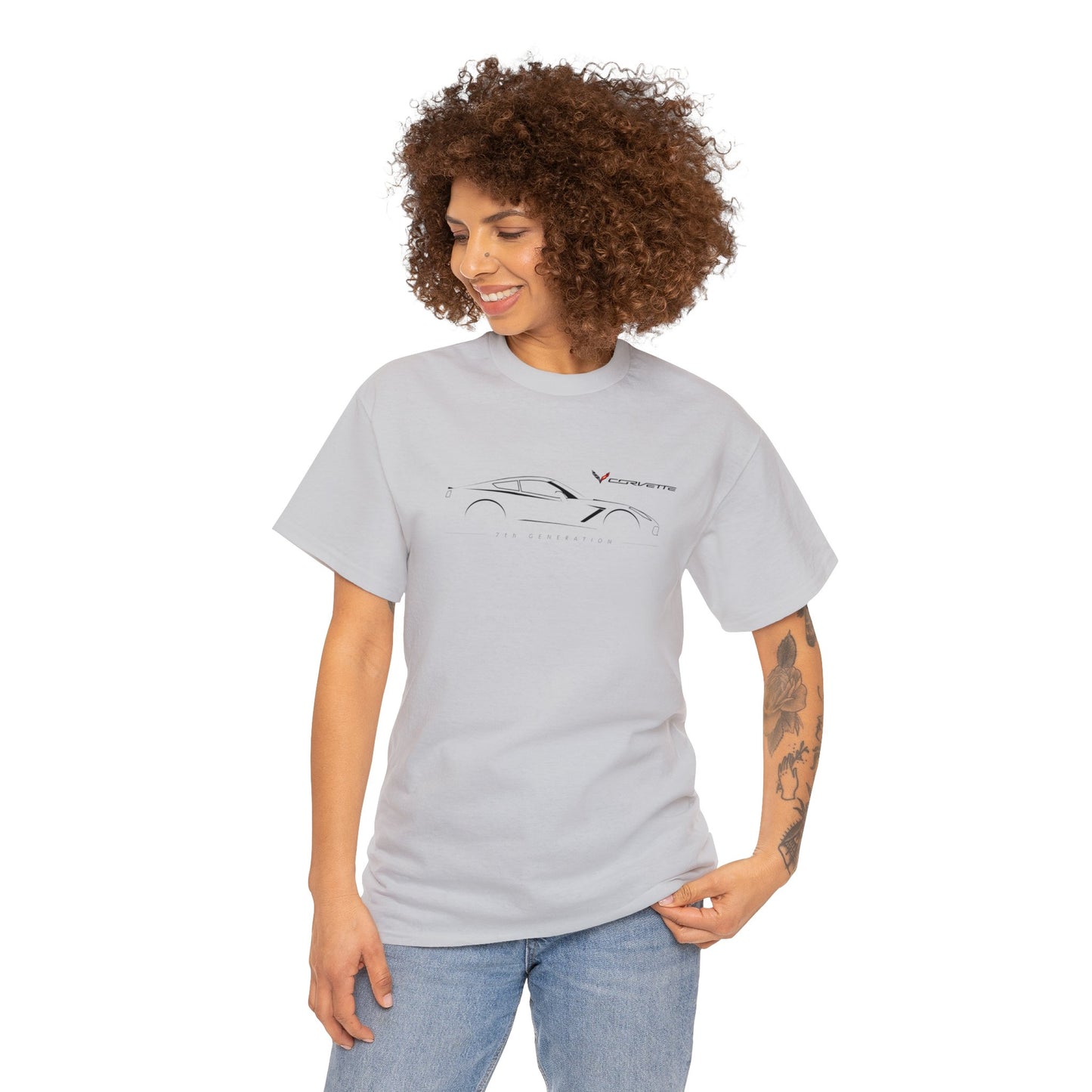 Corvette Racing Car, Chevrolet Corvette Luxury Car Unisex Heavy Cotton Tee